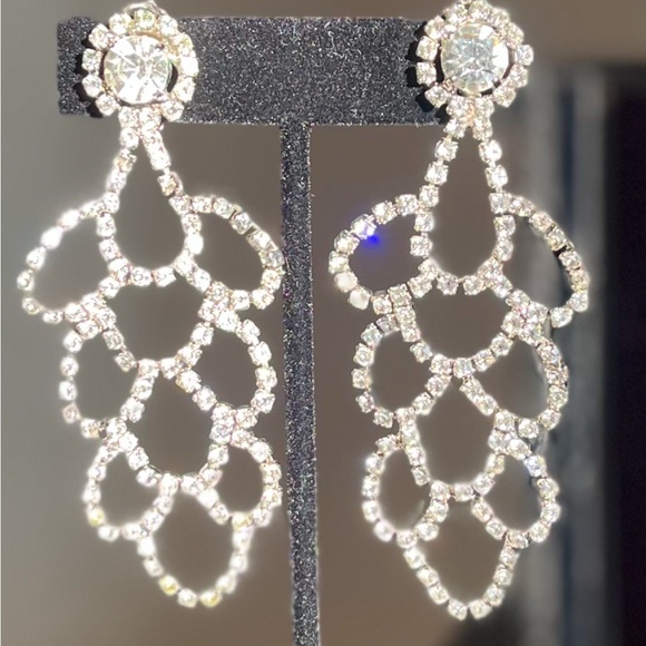 Dangle Rhinestone Earrings - Picture 10 of 10